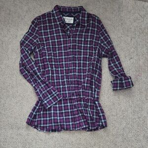 Aeropostale Purple and Blue Plaid Shirt